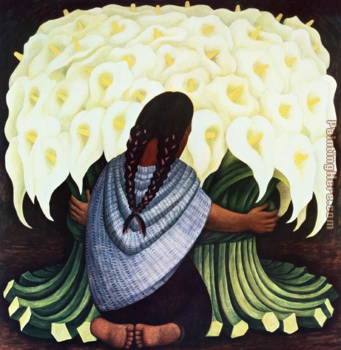 The Flower Seller, (Vendedora De Alcatraces) 1942 painting - Diego Rivera The Flower Seller, (Vendedora De Alcatraces) 1942 art painting